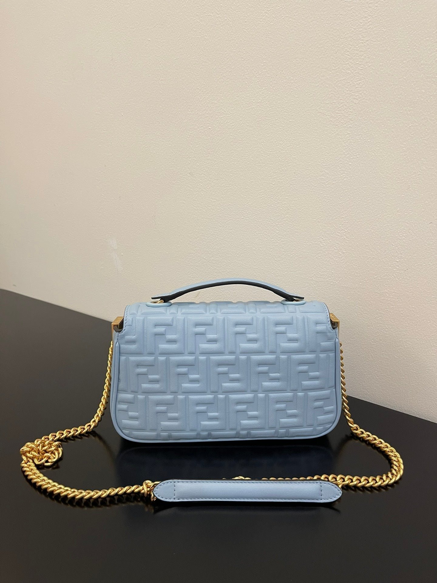 Alternative view of Fendi Baguette 24 Baby Blue FF Motif Calfskin Bag