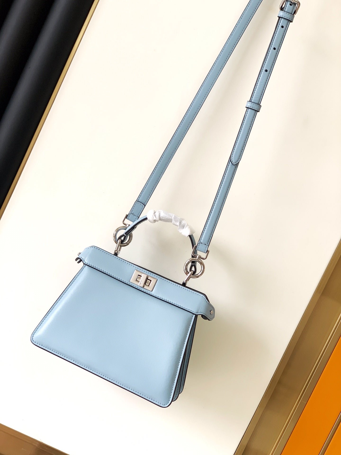 Alternative view of Fendi Peekaboo Iseeu Petite 20 Blue Lambskin Silver