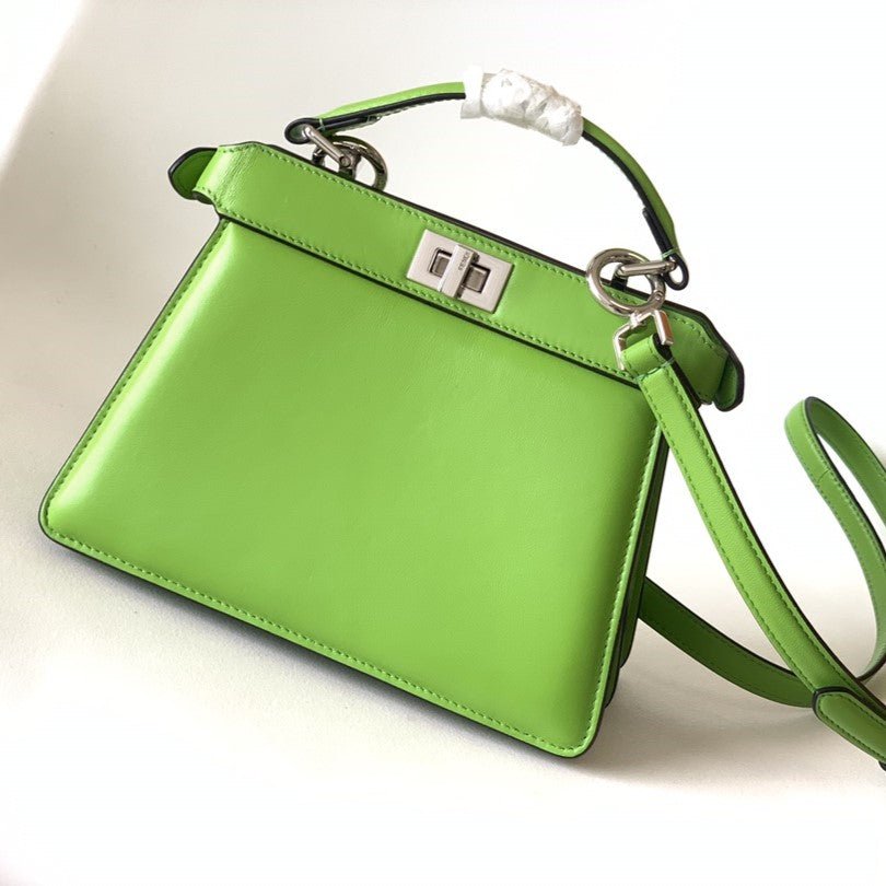 Fendi Peekaboo Iseeu Petite 20 Green Lambskin Silver