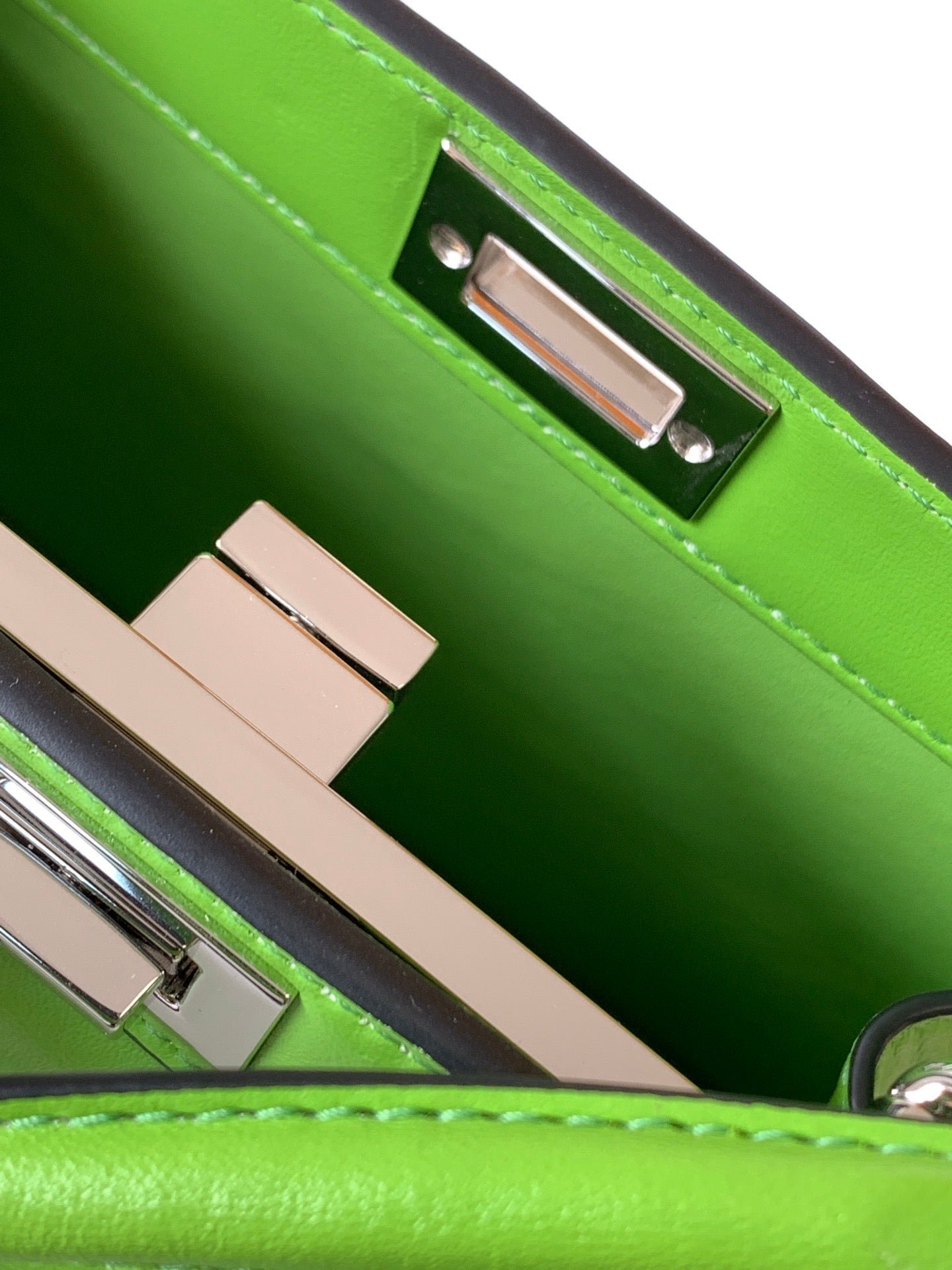 Alternative view of Fendi Peekaboo Iseeu Petite 20 Green Lambskin Silver