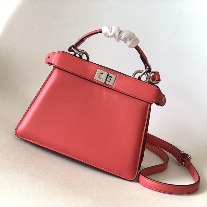Fendi Peekaboo Iseeu Petite 20 Pink Lambskin Silver
