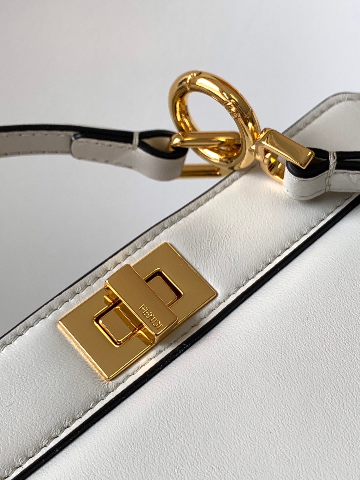 Fendi Peekaboo Iseeu Petite 20 White Lambskin - Image 6