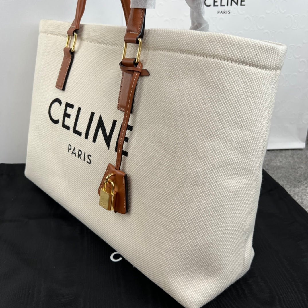 Alternative view of Celine Cabas 44 White Canvas Tote Bag
