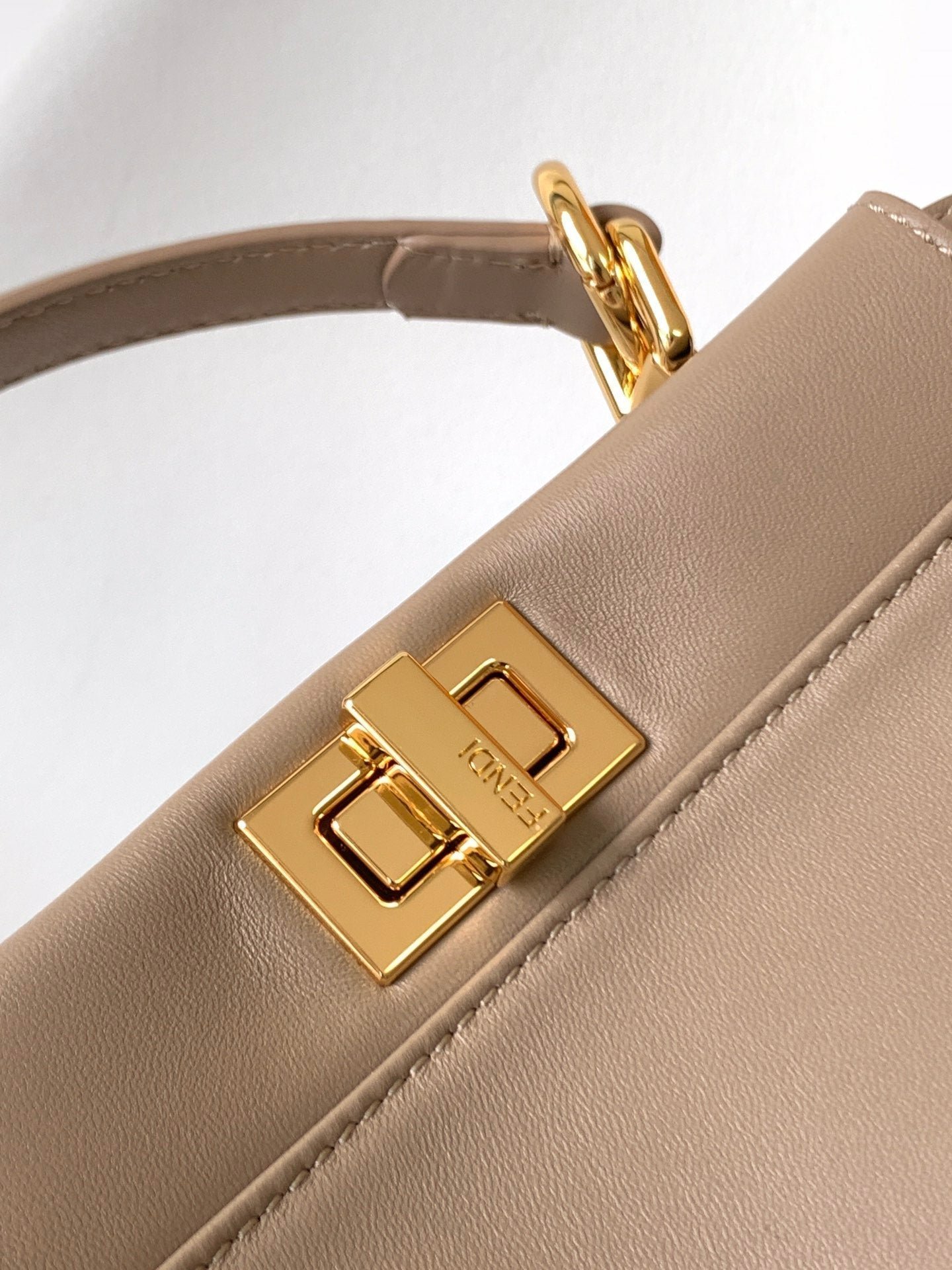 Alternative view of Fendi Peekaboo Mini 23cm Light Brown Lambskin