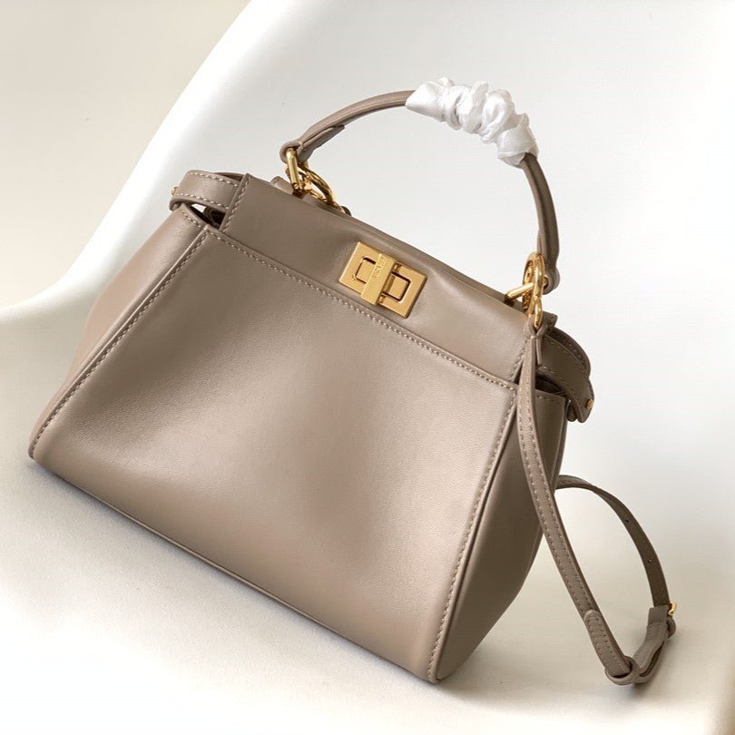 Fendi Peekaboo Mini 23cm Light Brown Lambskin