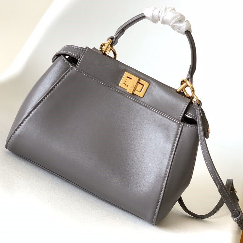 Fendi Peekaboo Mini Taupe Lambskin Gold