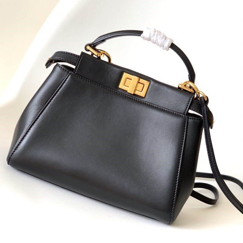 Fendi Peekaboo Mini 23cm Black Lambskin Gold