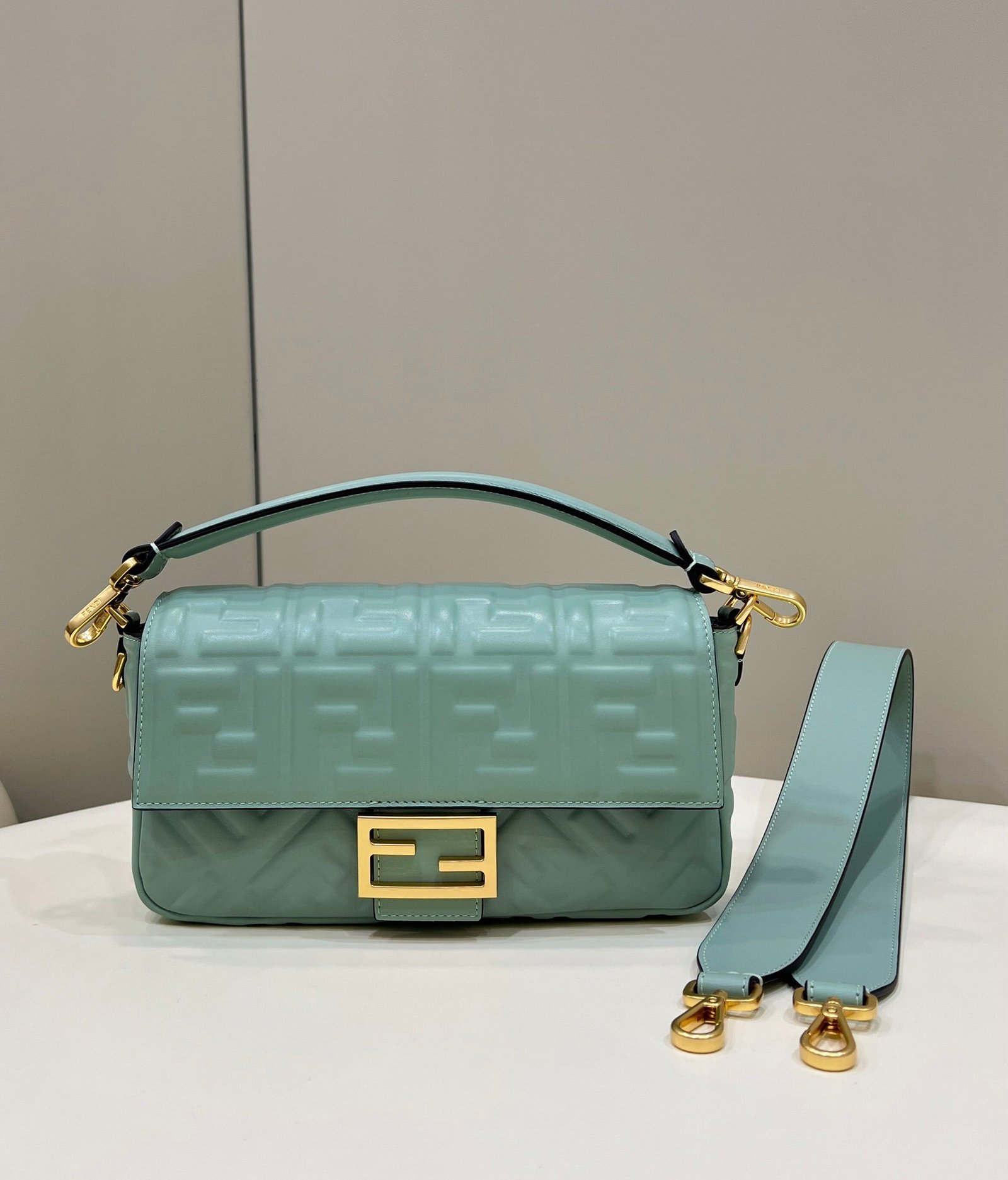 Alternative view of Fendi Baguette 27 Powder Blue Lambskin Bag
