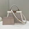 Fendi Peekaboo Iseeu 34 White Perforated Calfskin