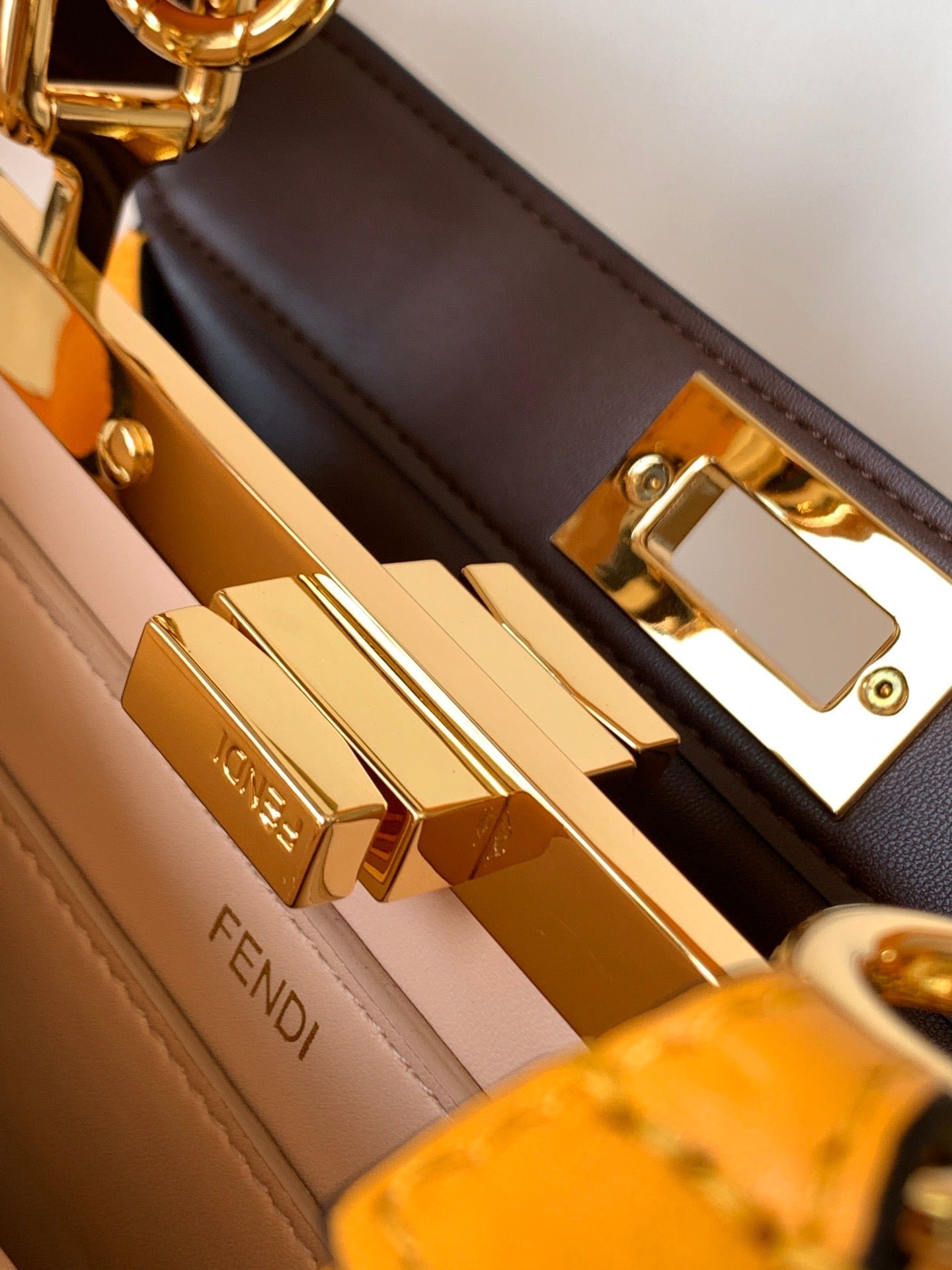 Fendi Peekaboo IseeU Small 27cm Yellow Lambskin - Image 4