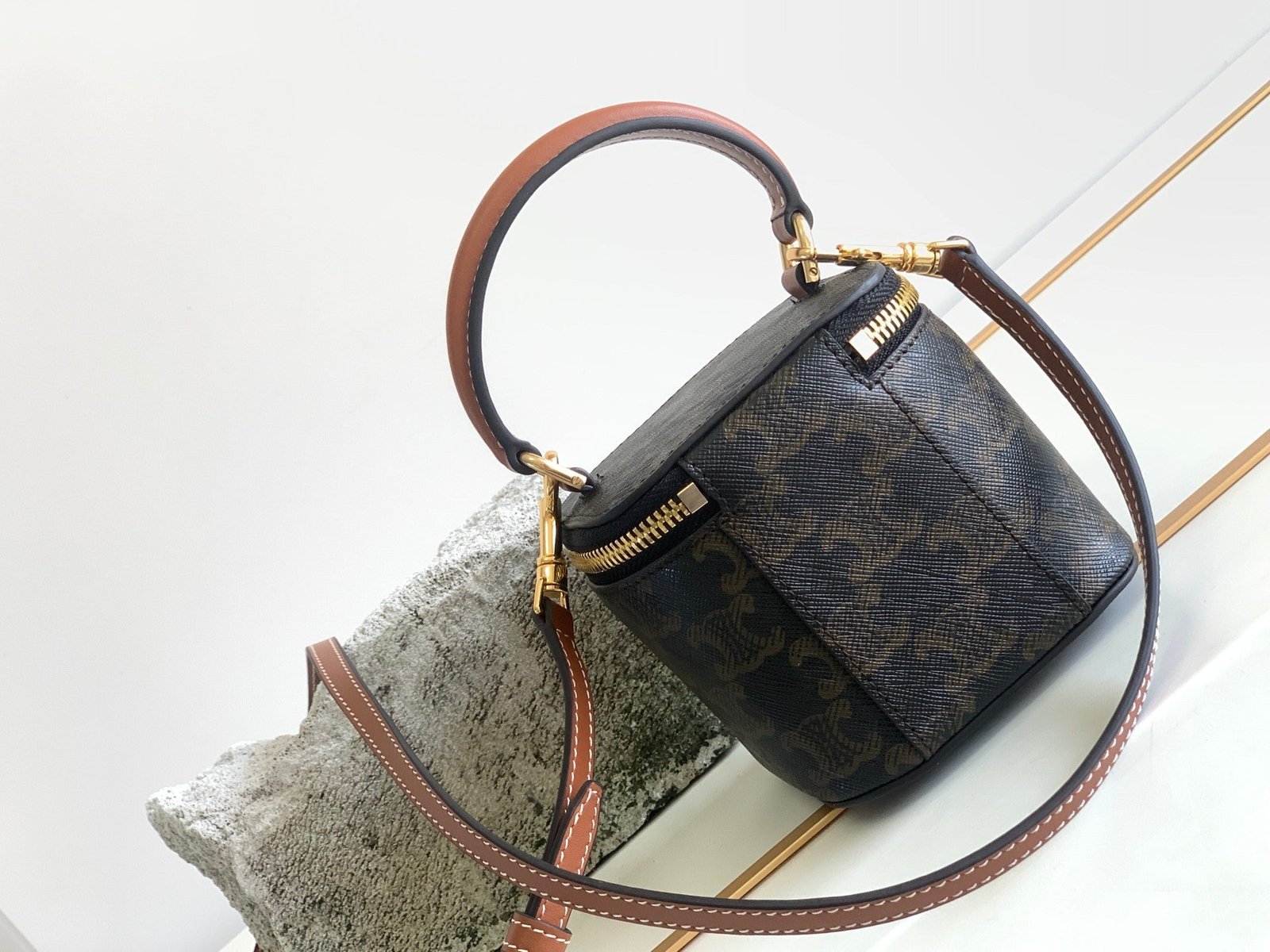 Celine Triomphe 9 Monogram Mini Box Bag - Image 3
