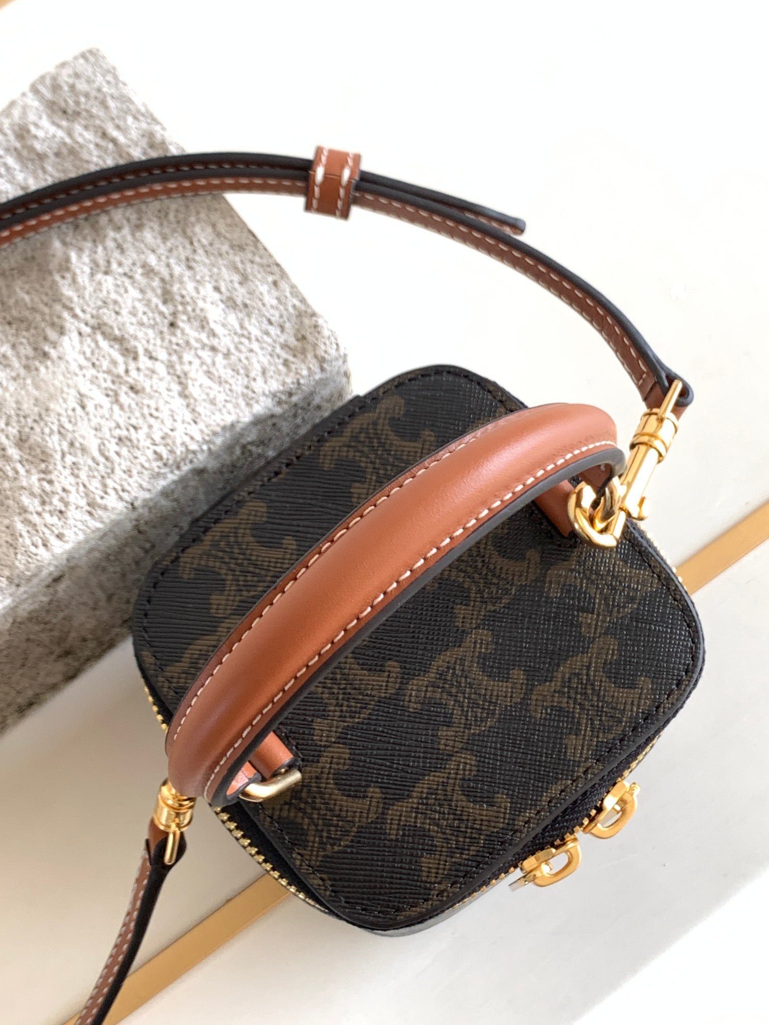 Celine Triomphe 9 Monogram Mini Box Bag - Image 4