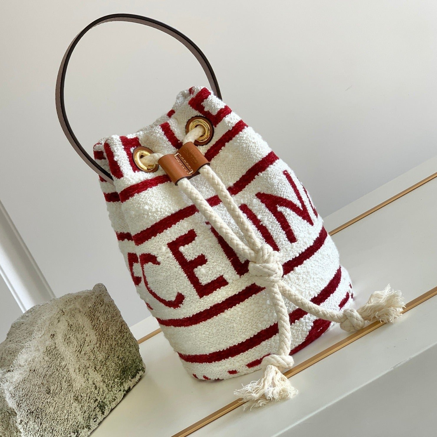 Celine Triomphe 19 Fabric Bucket Bag