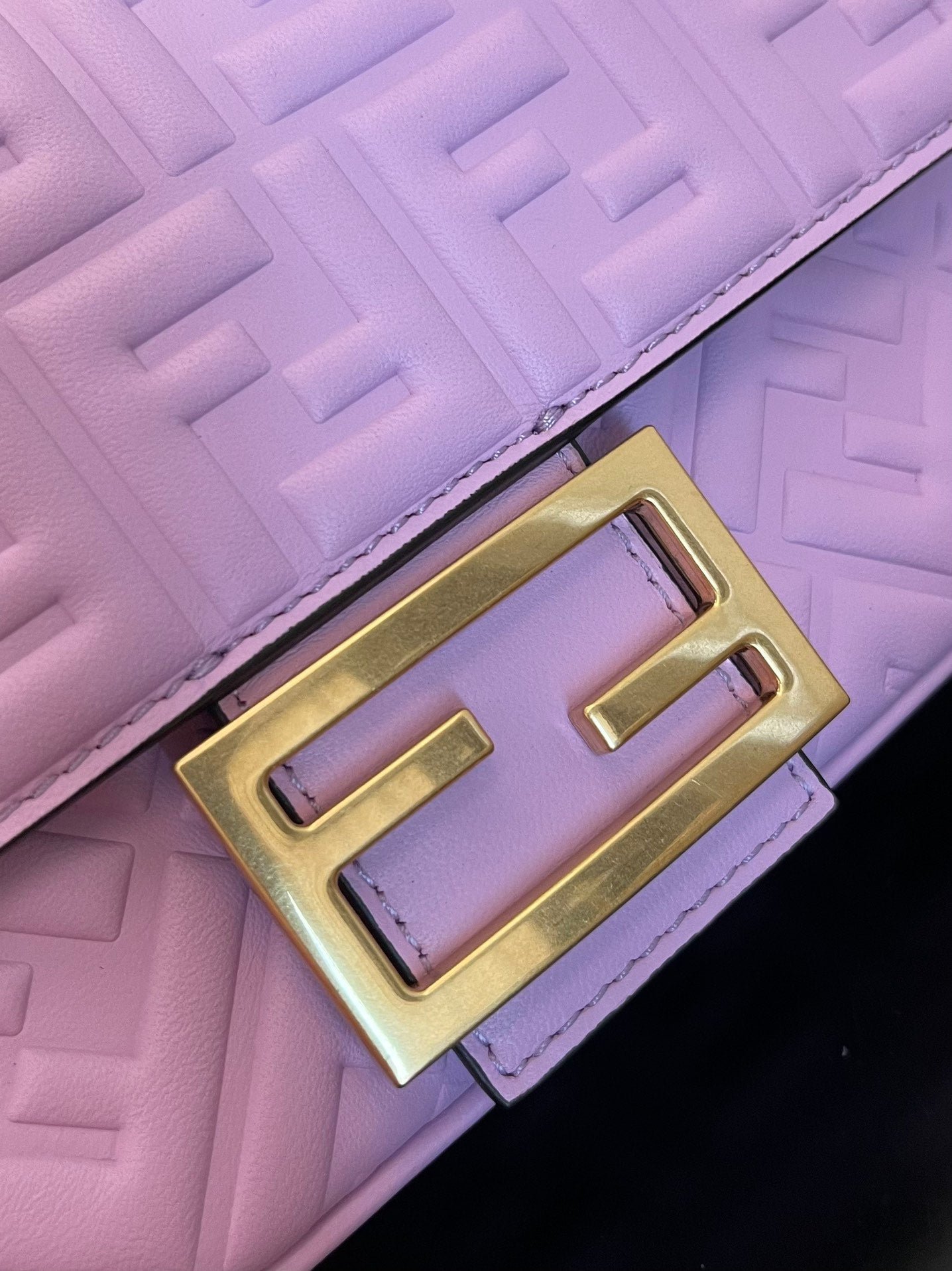 Alternative view of Fendi Baguette 24 Lavender FF Motif Calfskin Bag