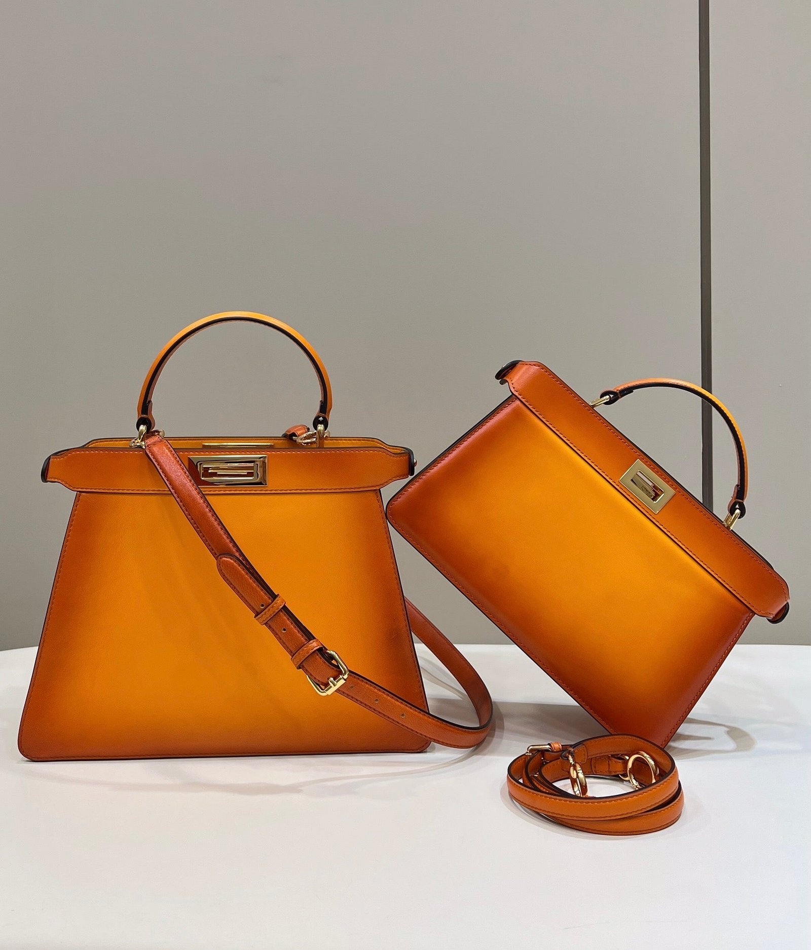 Alternative view of Fendi Peekaboo Iseeu 33cm Orange Ombre Calfskin
