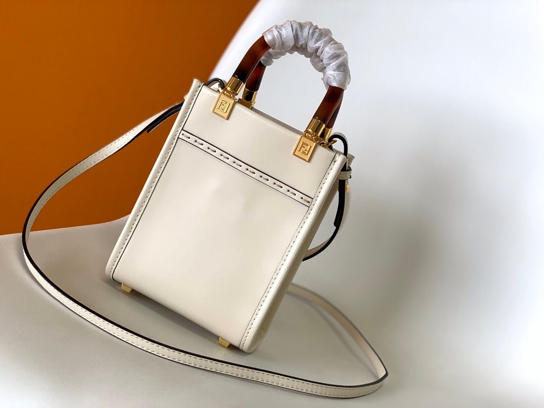 Alternative view of Fendi Mini Sunshine Shopper 18 White Calfskin Bag