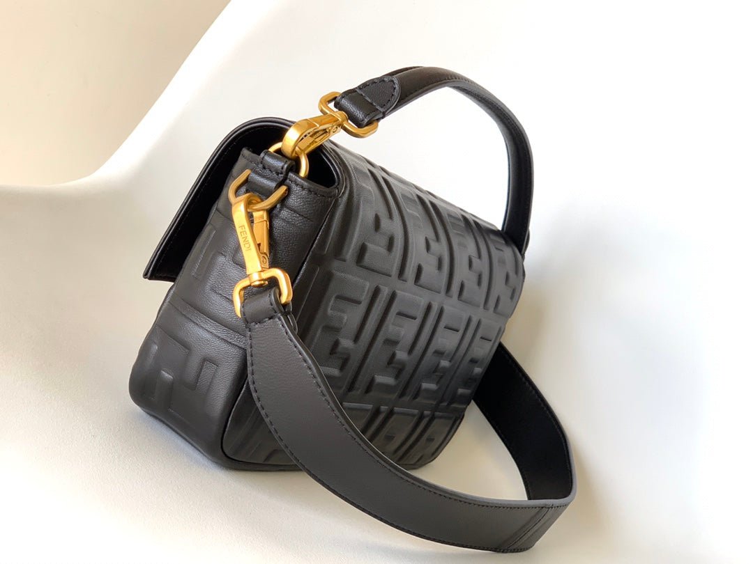 Fendi Baguette 27 Black Motif Calfskin Bag - Image 7