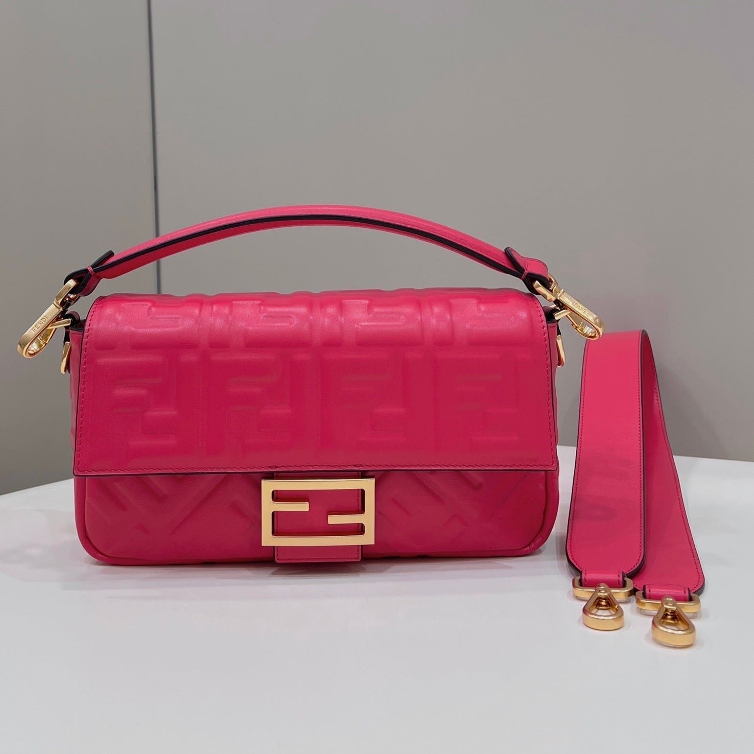 Fendi Baguette 27 Red Lambskin Bag