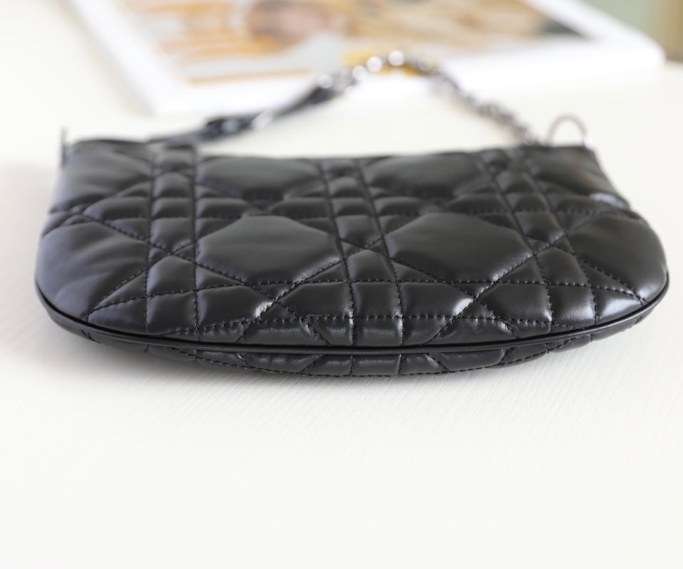 Dior Mini Caro 25 Black Cannage Lambskin Hobo Bag - Image 5