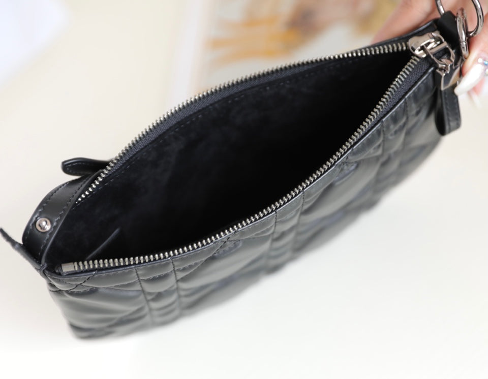 Dior Mini Caro 25 Black Cannage Lambskin Hobo Bag - Image 6