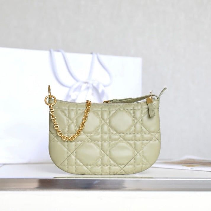 Dior Mini Caro 25 Beige Cannage Lambskin Hobo Bag