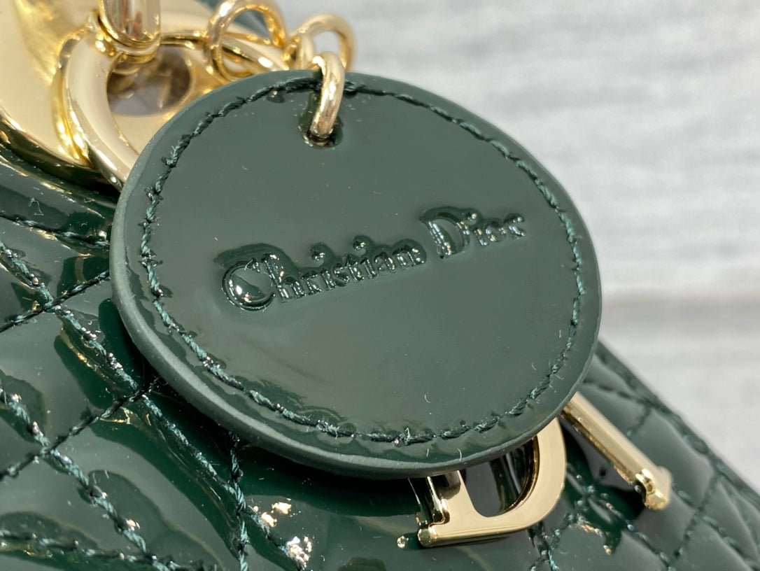 Alternative view of Dior Mini Lady Blue Green Patent Calfskin Bag