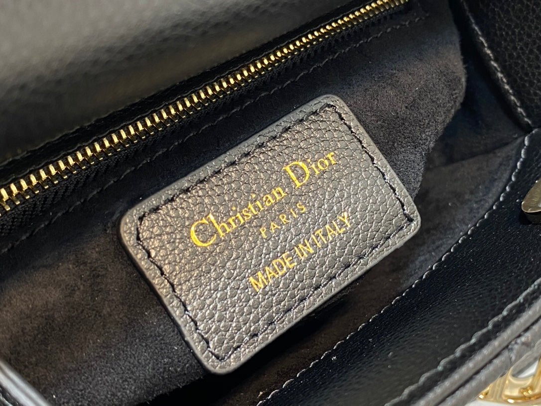 Alternative view of Dior Lady Mini Black Calfskin Gold Hardware Bag