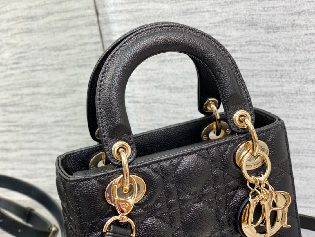 Alternative view of Dior Lady Small Black Patent Calfskin Bag