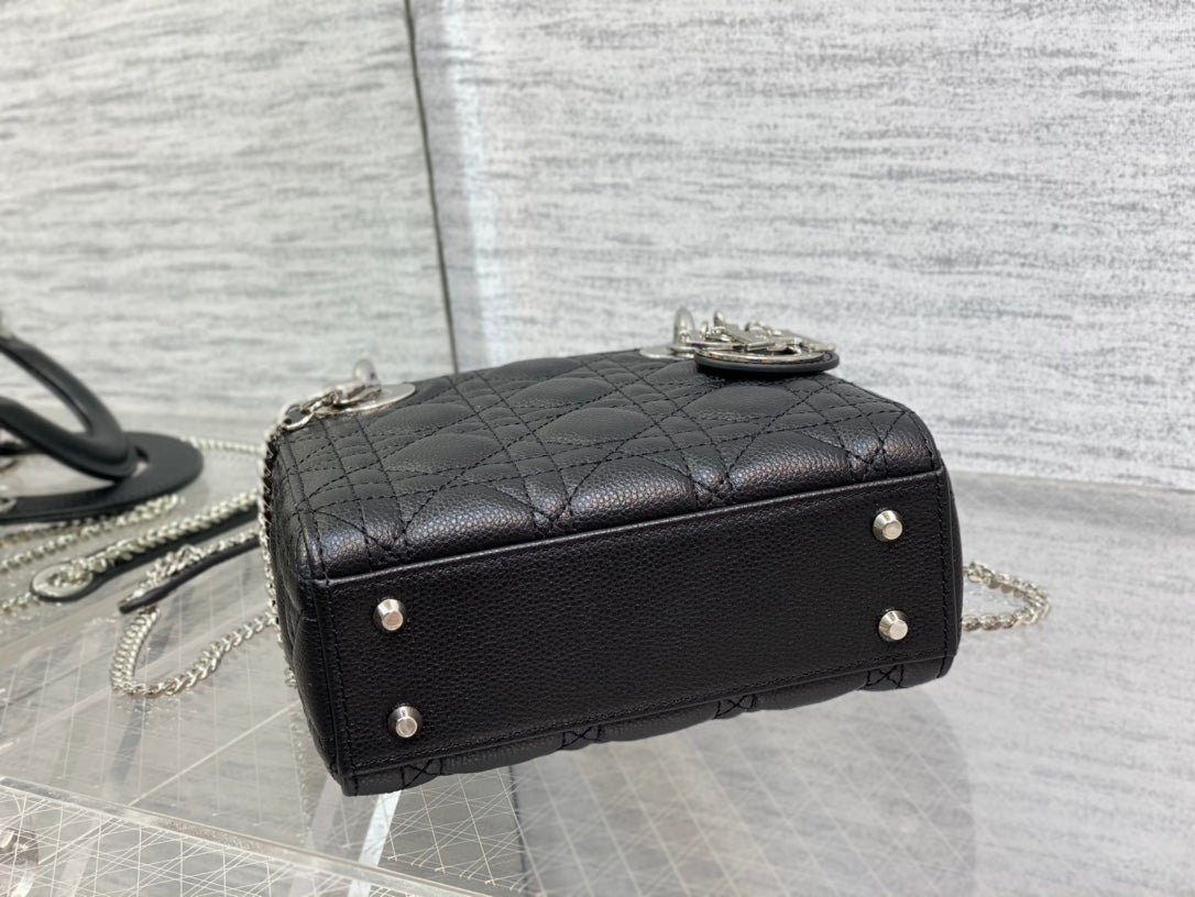 Alternative view of Dior Mini Lady Black Calfskin Quilted Shoulder Handbag