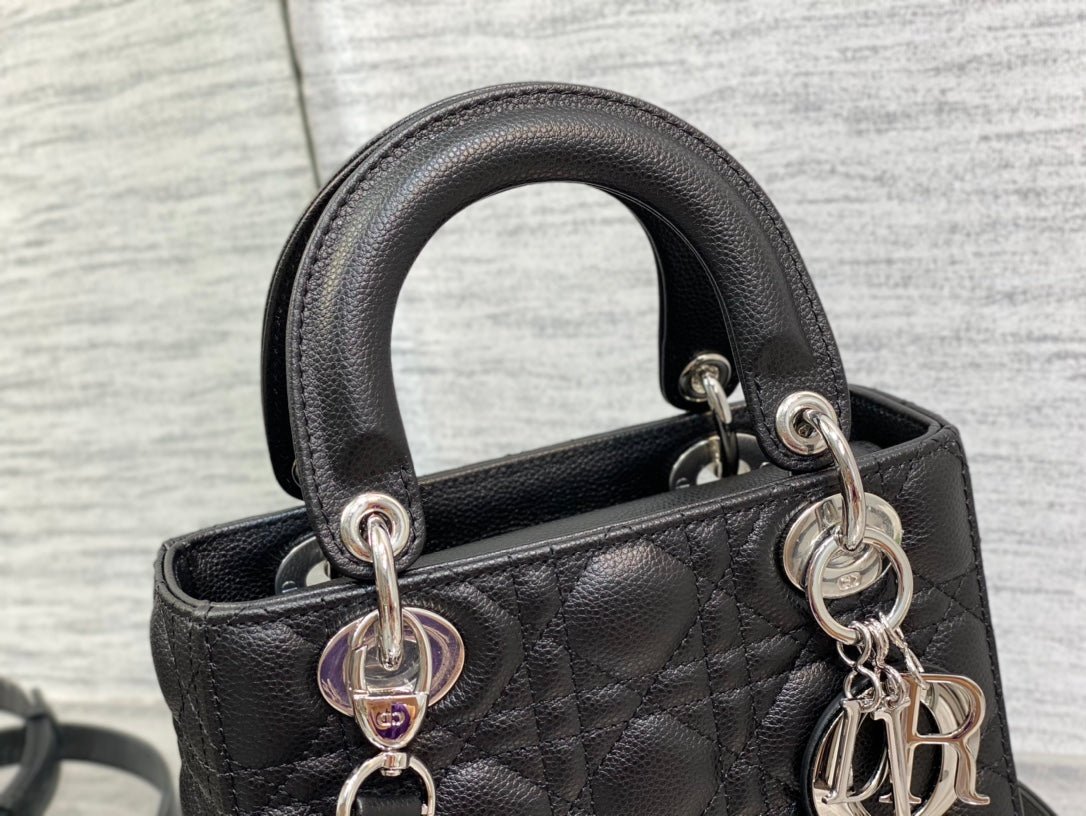 Alternative view of Dior Small Lady Black Calfskin Shoulder Quilted Bag