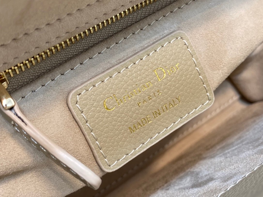 Dior Small Lady Ecru Calfskin Shoulder Quilted Bag - Image 5