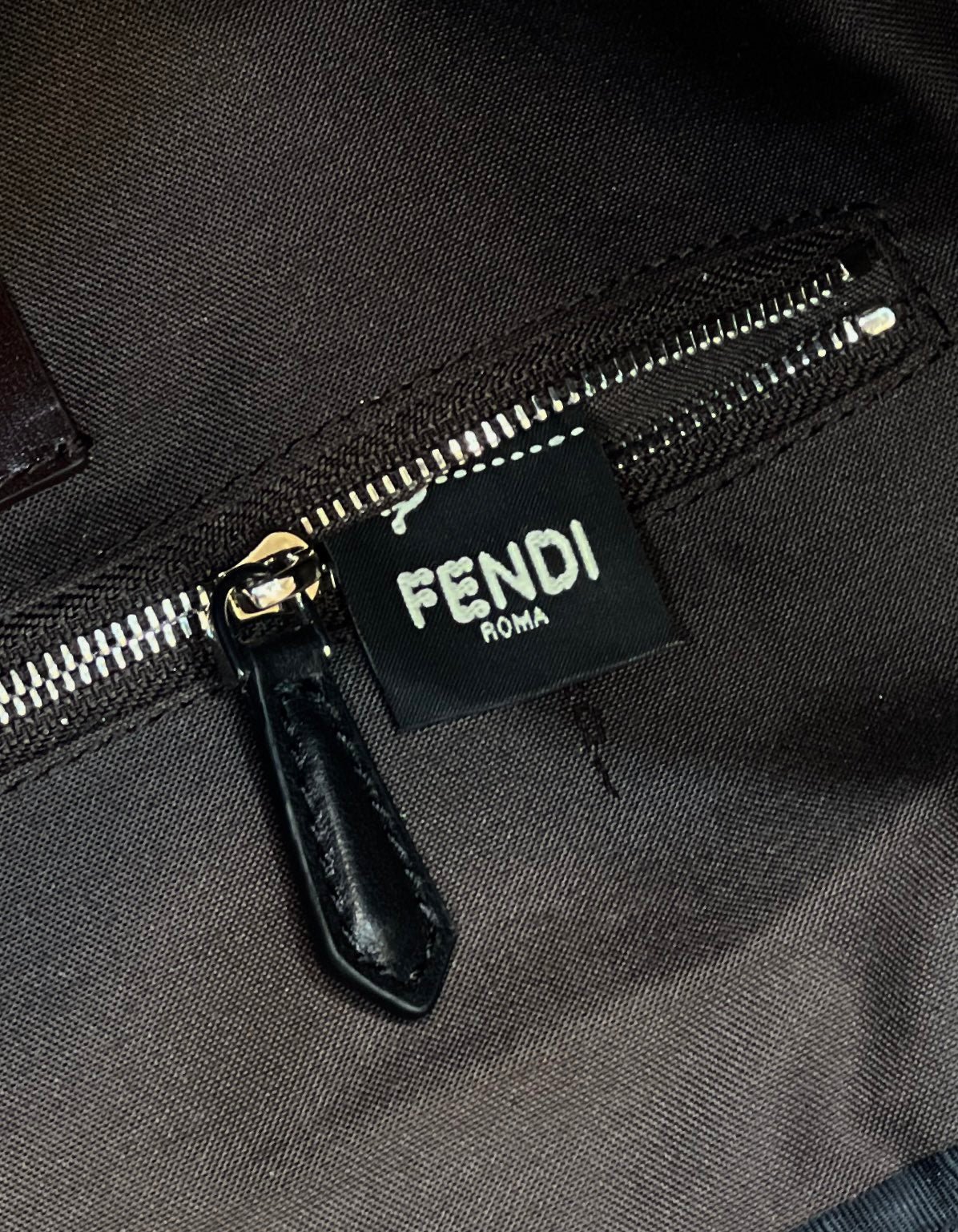 Fendi Strike Large 46 Mocha Brown Jacquard - Image 8