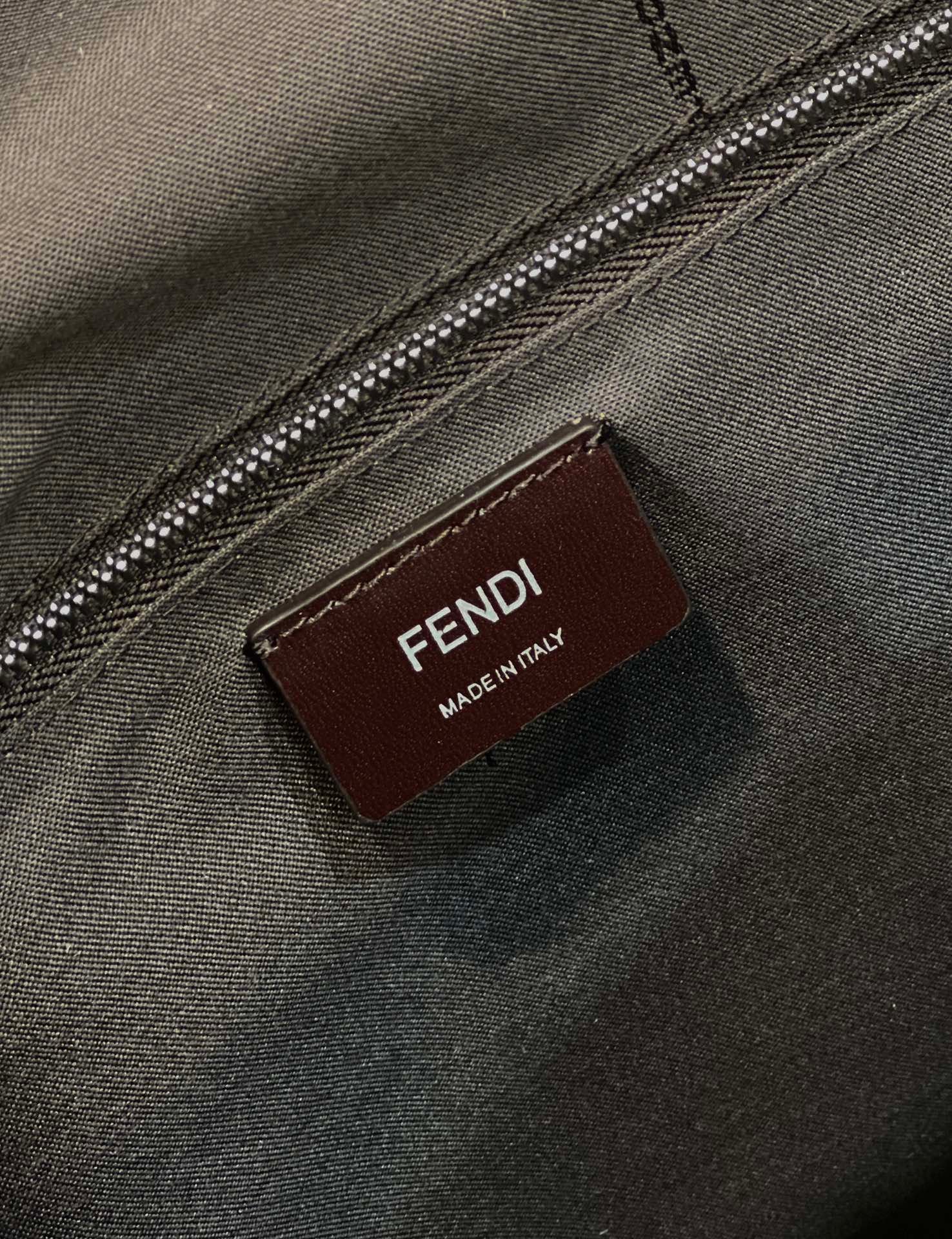 Fendi Strike Large 46 Mocha Brown Jacquard - Image 5