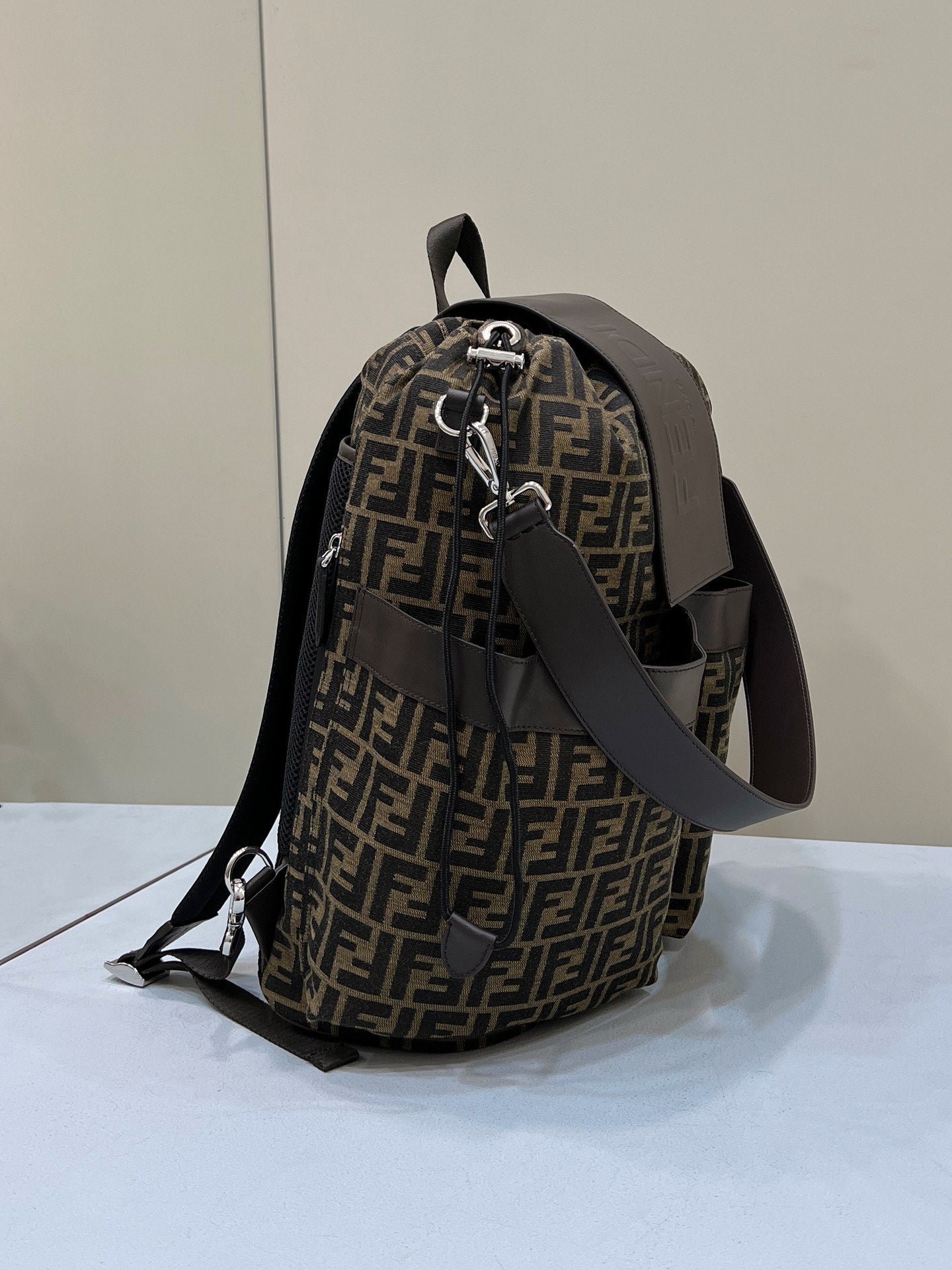 Alternative view of Fendi Strike Large 46 Mocha Brown Jacquard