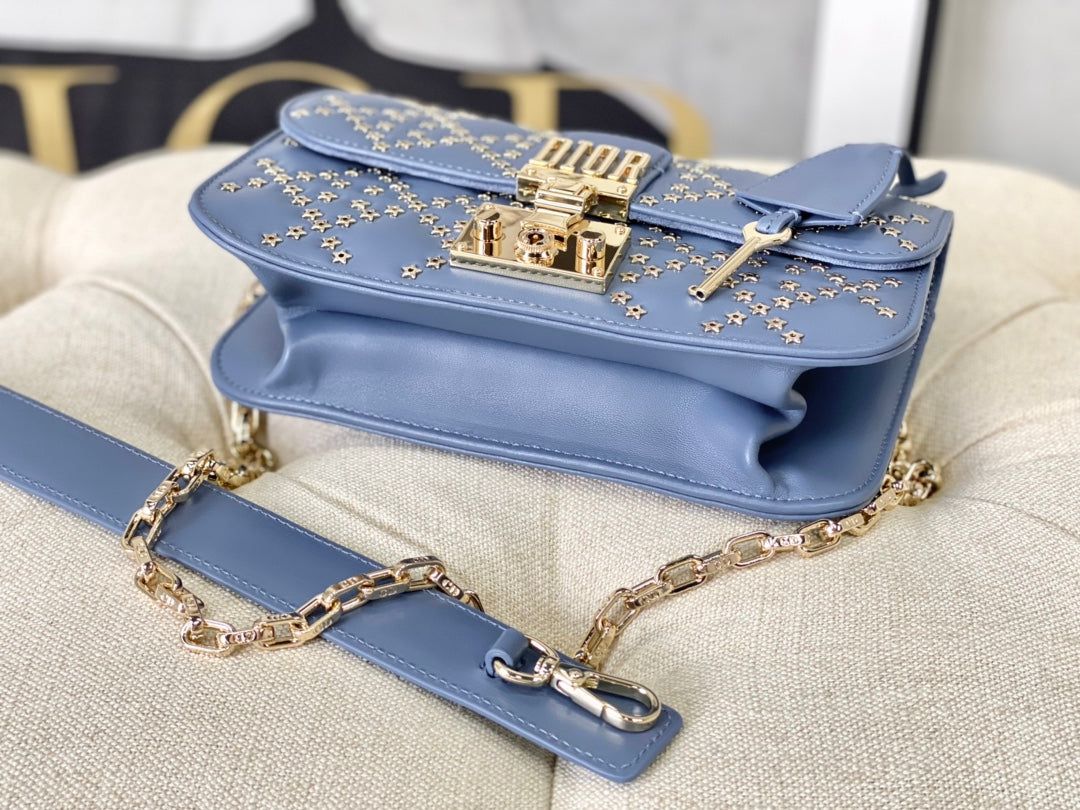 Dior Limited 21 Sapphire Blue Studded Lambskin Bag - Image 6
