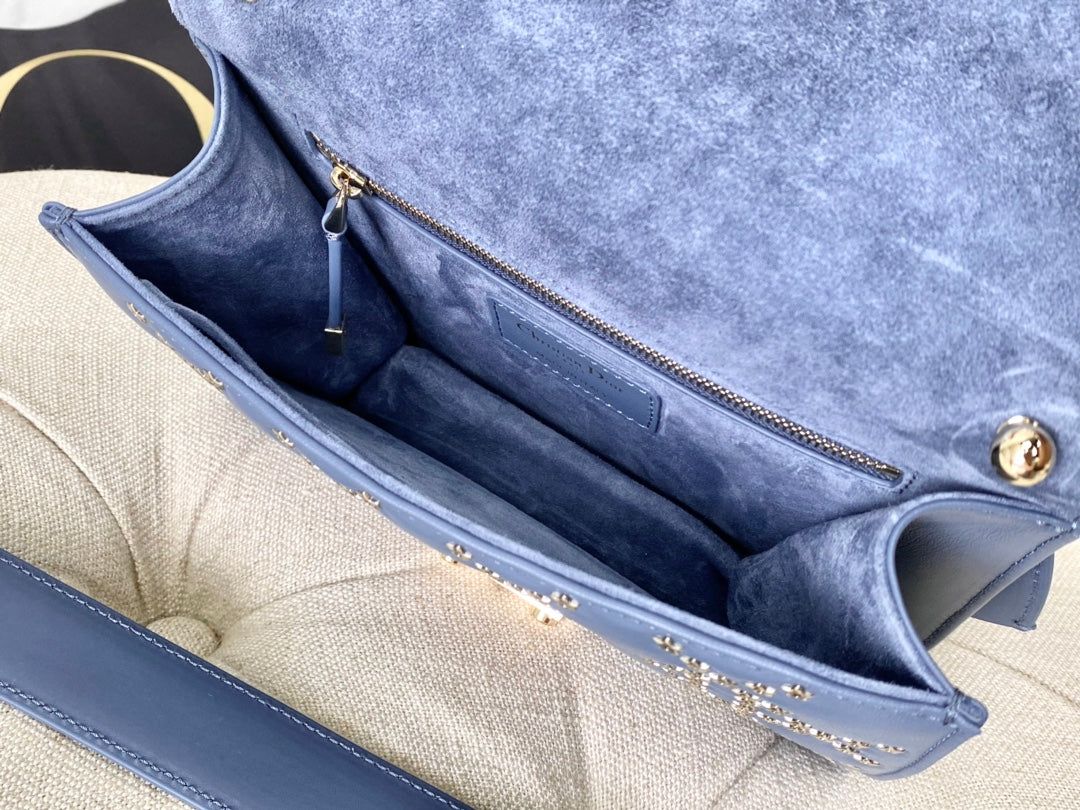 Dior Limited 21 Sapphire Blue Studded Lambskin Bag - Image 9