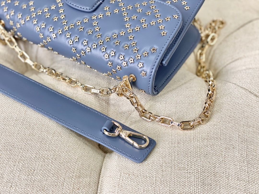 Dior Limited 21 Sapphire Blue Studded Lambskin Bag - Image 8