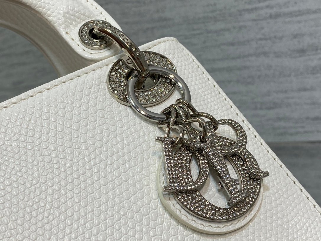 Dior Mini Lady 17 White Embossed Lambskin Bag - Image 5