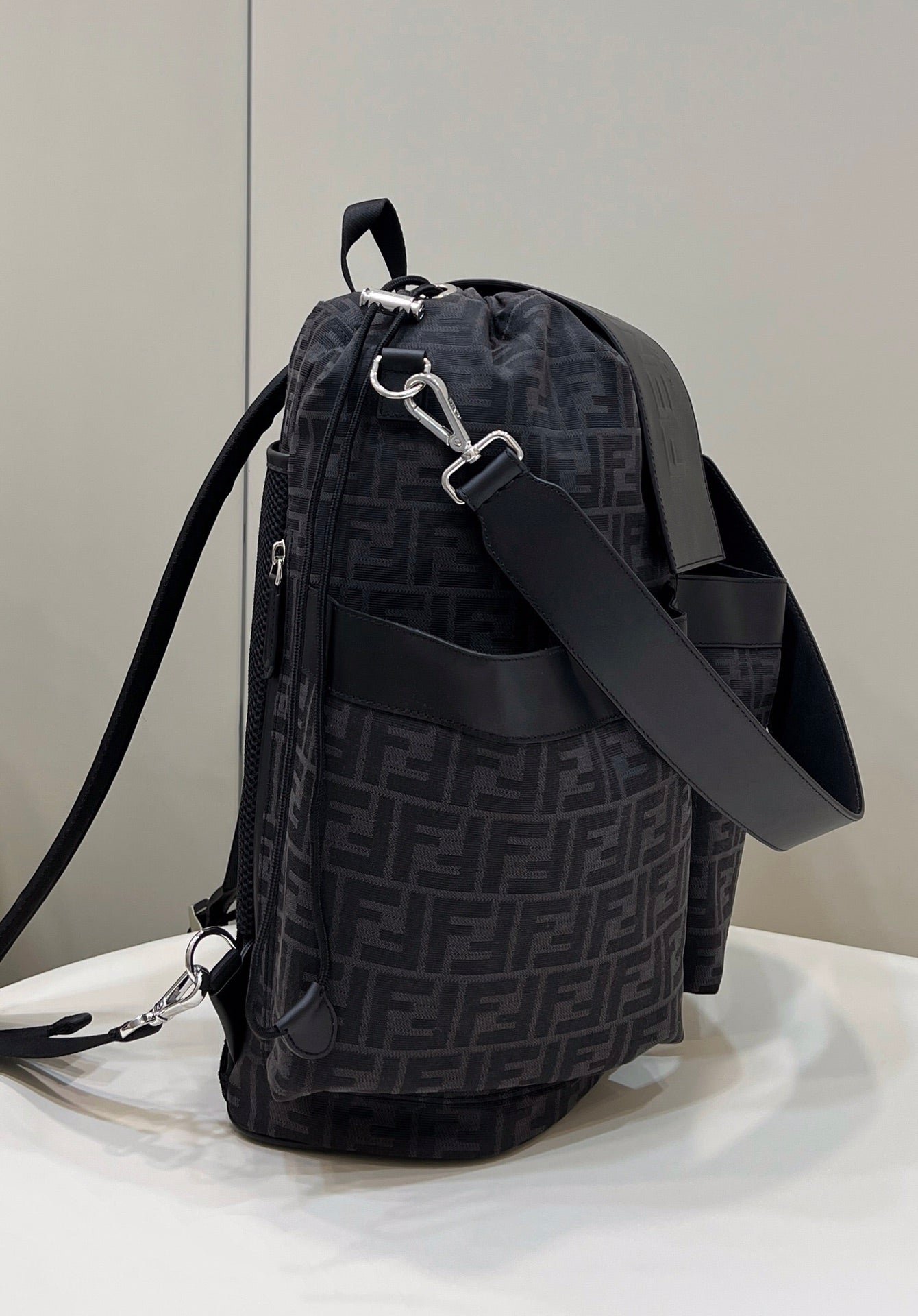 Fendi Strike Large 46 Black Jacquard Fabric - Image 3