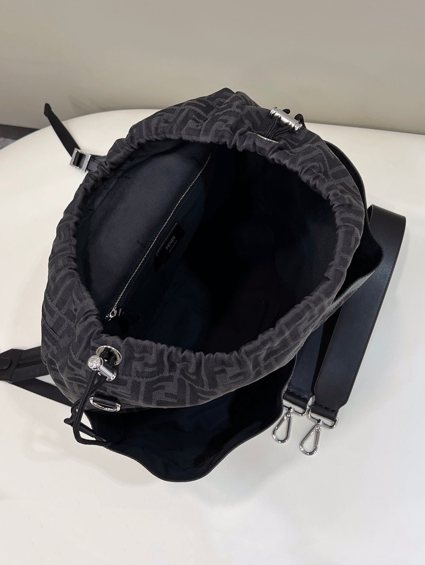 Fendi Strike Large 46 Black Jacquard Fabric - Image 8