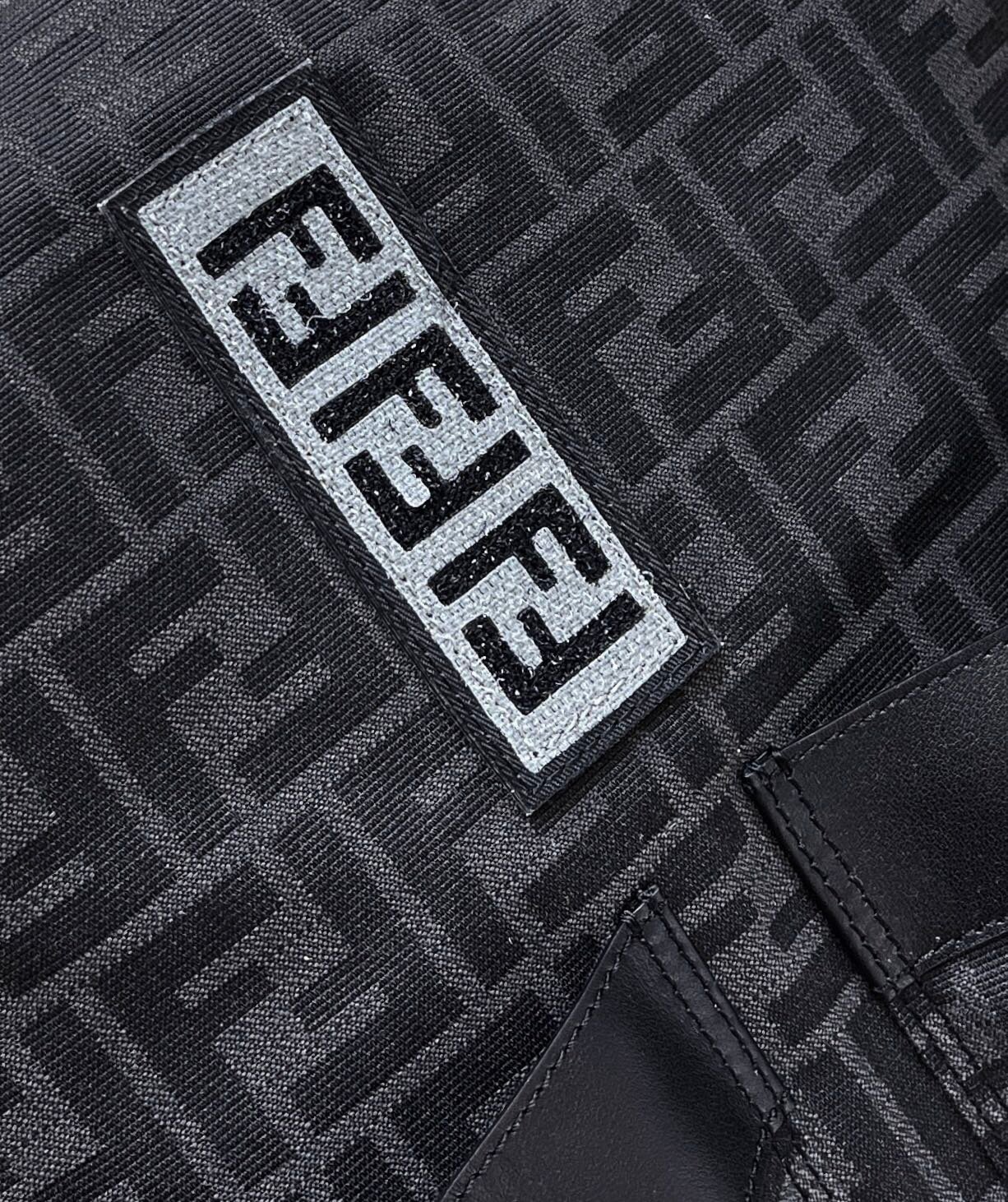 Fendi Strike Large 46 Black Jacquard Fabric - Image 4
