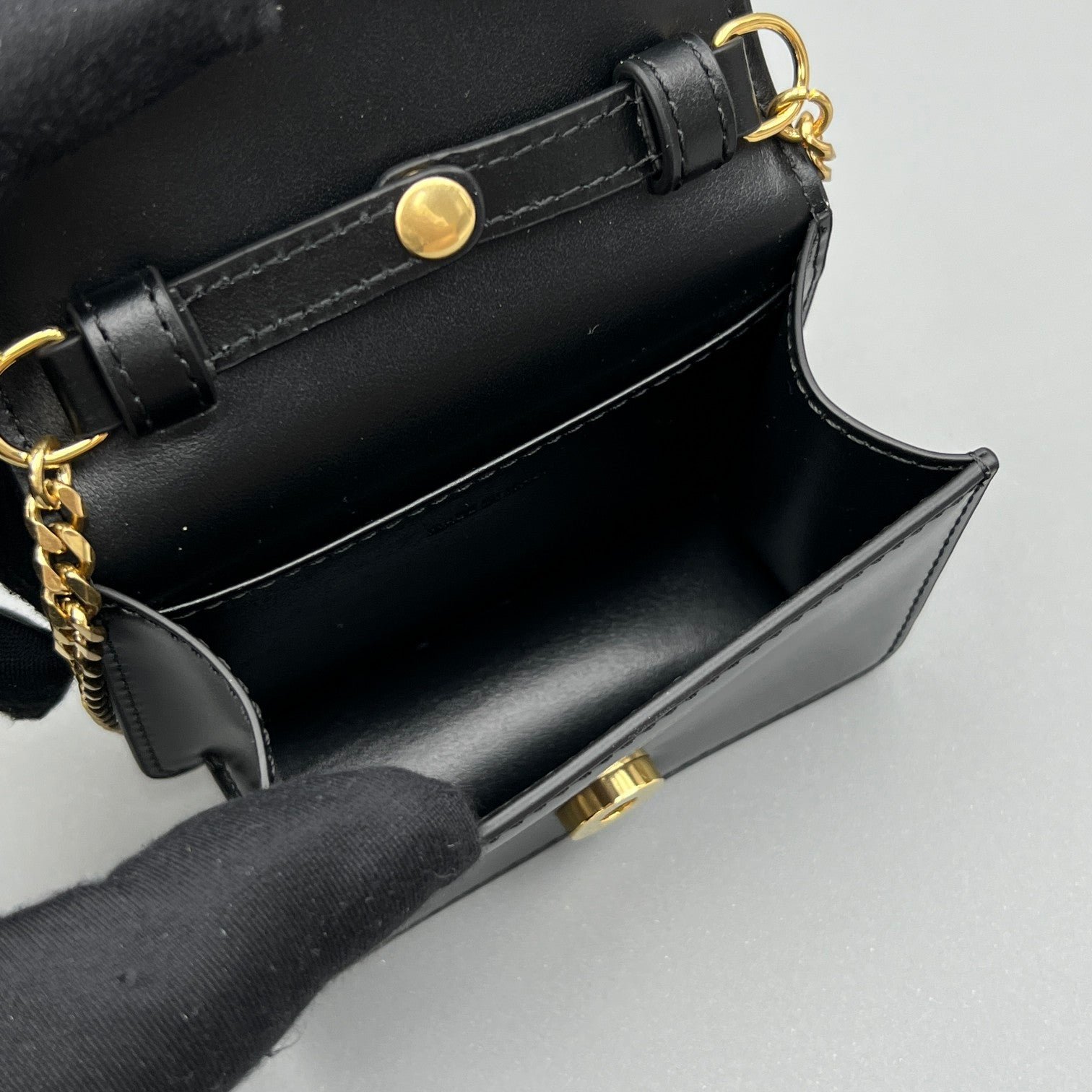 Celine Triomphe Black Calfskin Chain Bag - Image 6