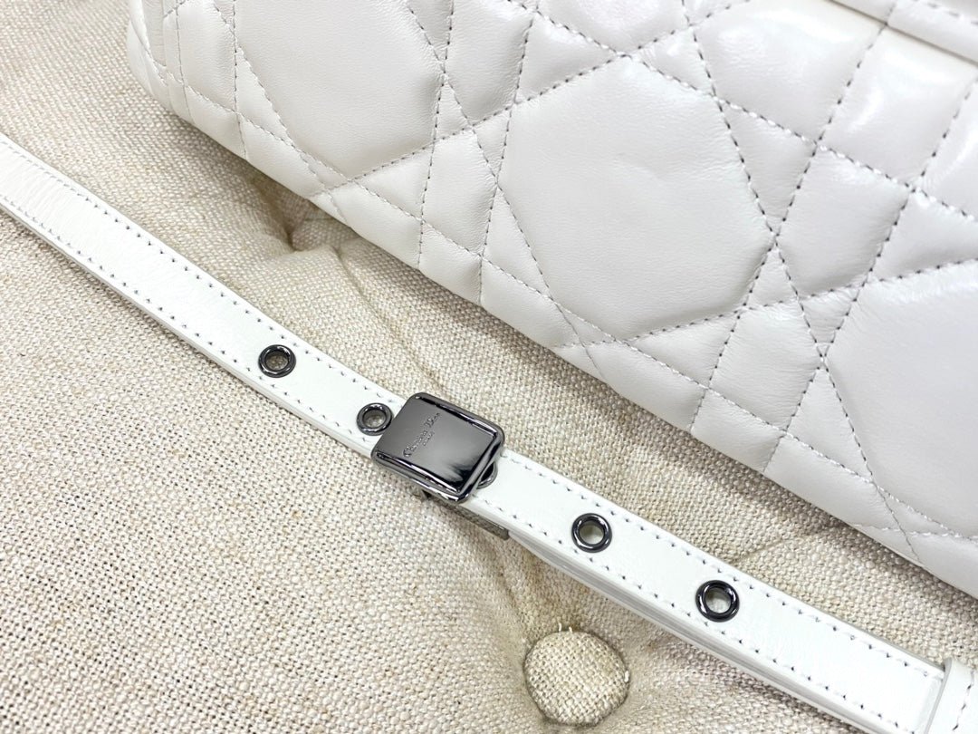 Dior Large Caro White Calfskin Black Hardware Bag - Image 8
