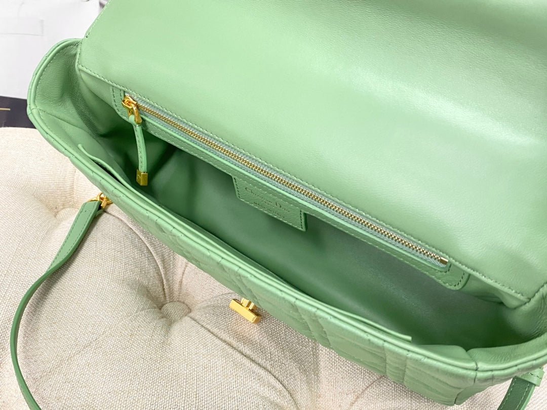 Dior Large Caro Light Green Calfskin Cannage Flap Bag - Image 5