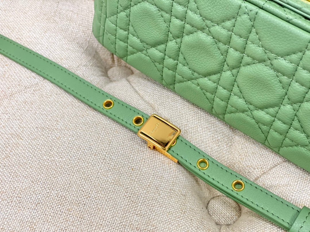 Dior Large Caro Light Green Calfskin Cannage Flap Bag - Image 2