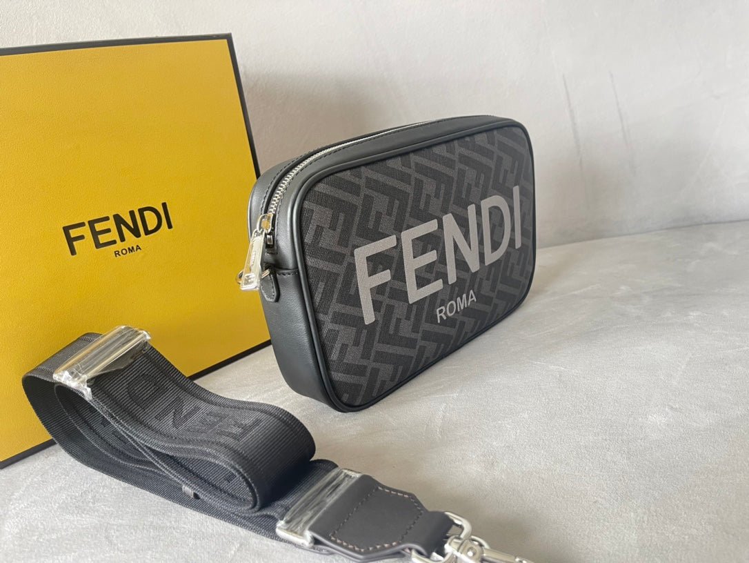 Alternative view of Fendi Roma 22 Clutch Dark Grey Calfskin Silver