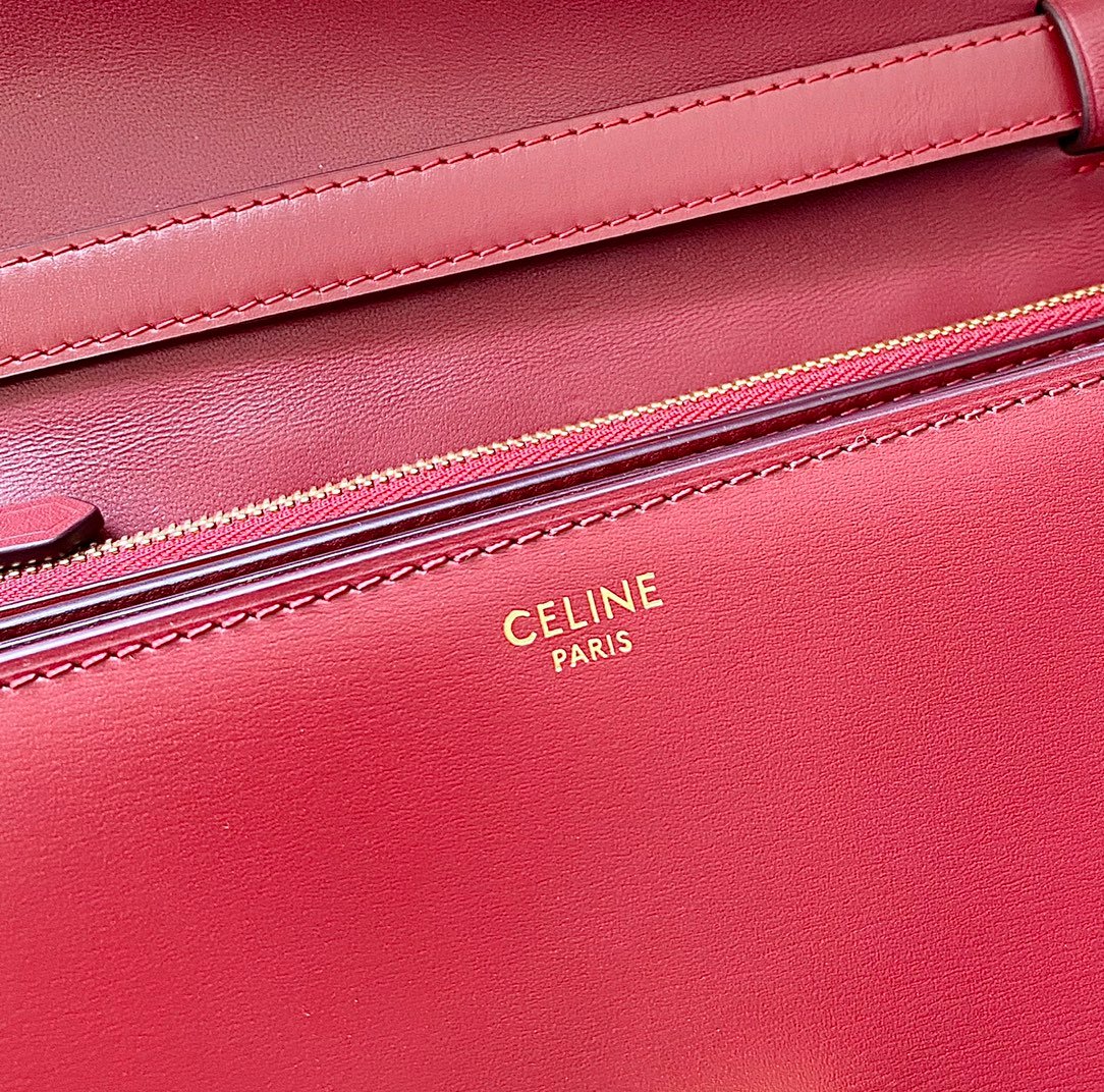 Celine Classique Red Calfskin Bag - Image 8