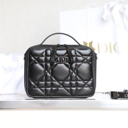 Dior Caro Box 19 Black Quilted Calfskin Bag