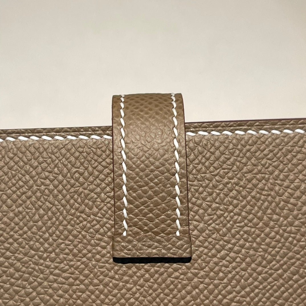 HERMES MINI BEARN WALLET 10.5 ETOUPE EPSOM GOLD HARDWARE - Image 6