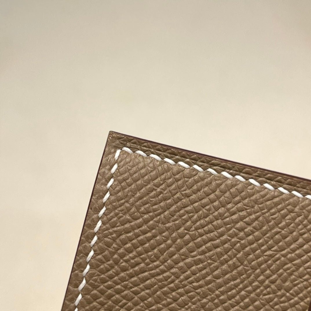 HERMES MINI BEARN WALLET 10.5 ETOUPE EPSOM GOLD HARDWARE - Image 7